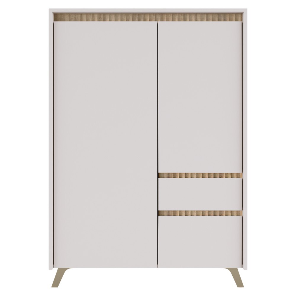 KONDELA Longy Reg2D1S1K dvojdverová komoda so zásuvkou kašmír / dub sonoma