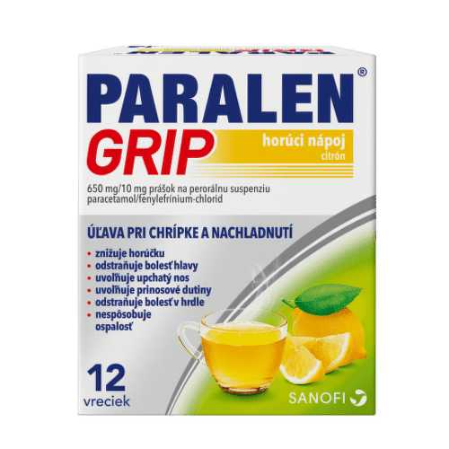 PARALEN Grip horúci nápoj citrón 12 vrecúšok - balenie 2 ks