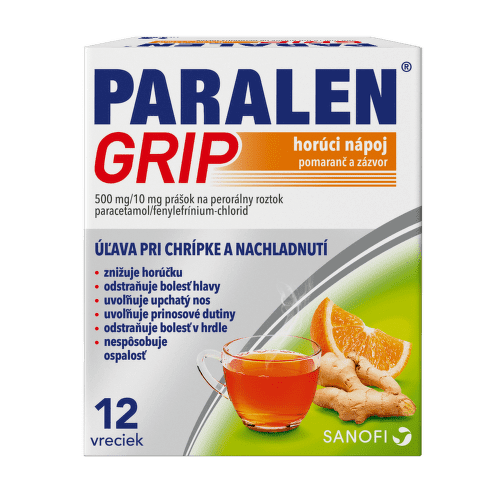 PARALEN Grip horúci nápoj pomaranč a zázvor 12 vrecúšok - balenie 2 ks