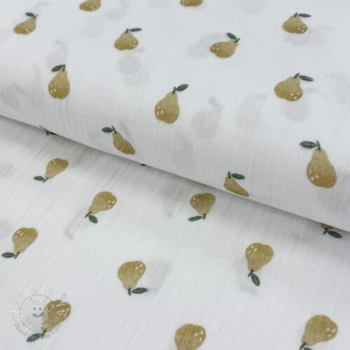 Dvojitá gázovina/mušelín Pears design A digital print
