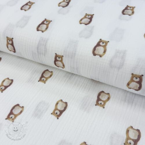 Dvojitá gázovina/mušelín Animals design B digital print ORGANIC