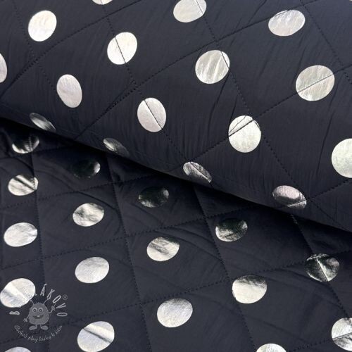 Prešívaná látka FOIL Dot navy
