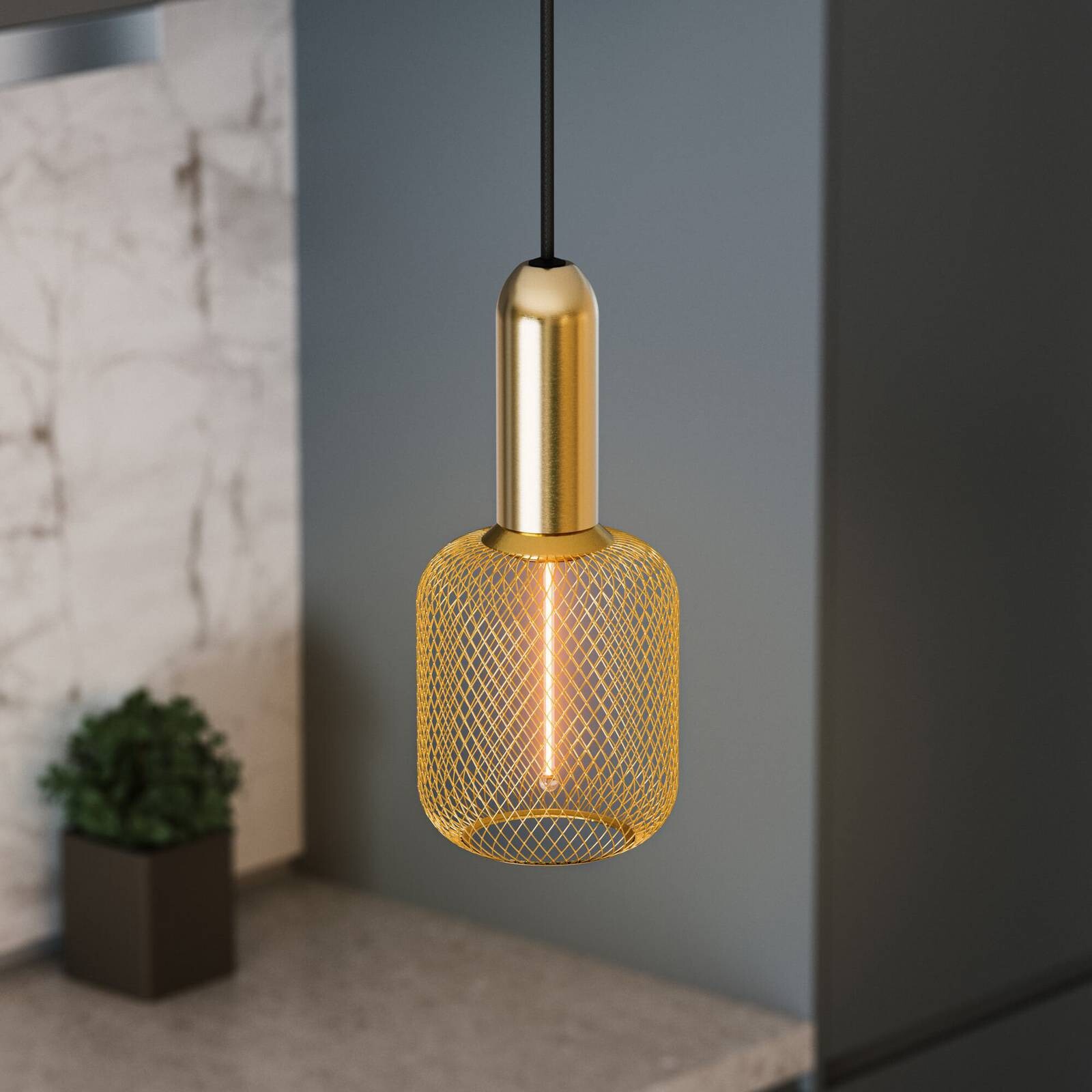 OSRAM závesné svietidlo VINTAGE 1906 ROUND, zlaté, kov, Ø 10 cm