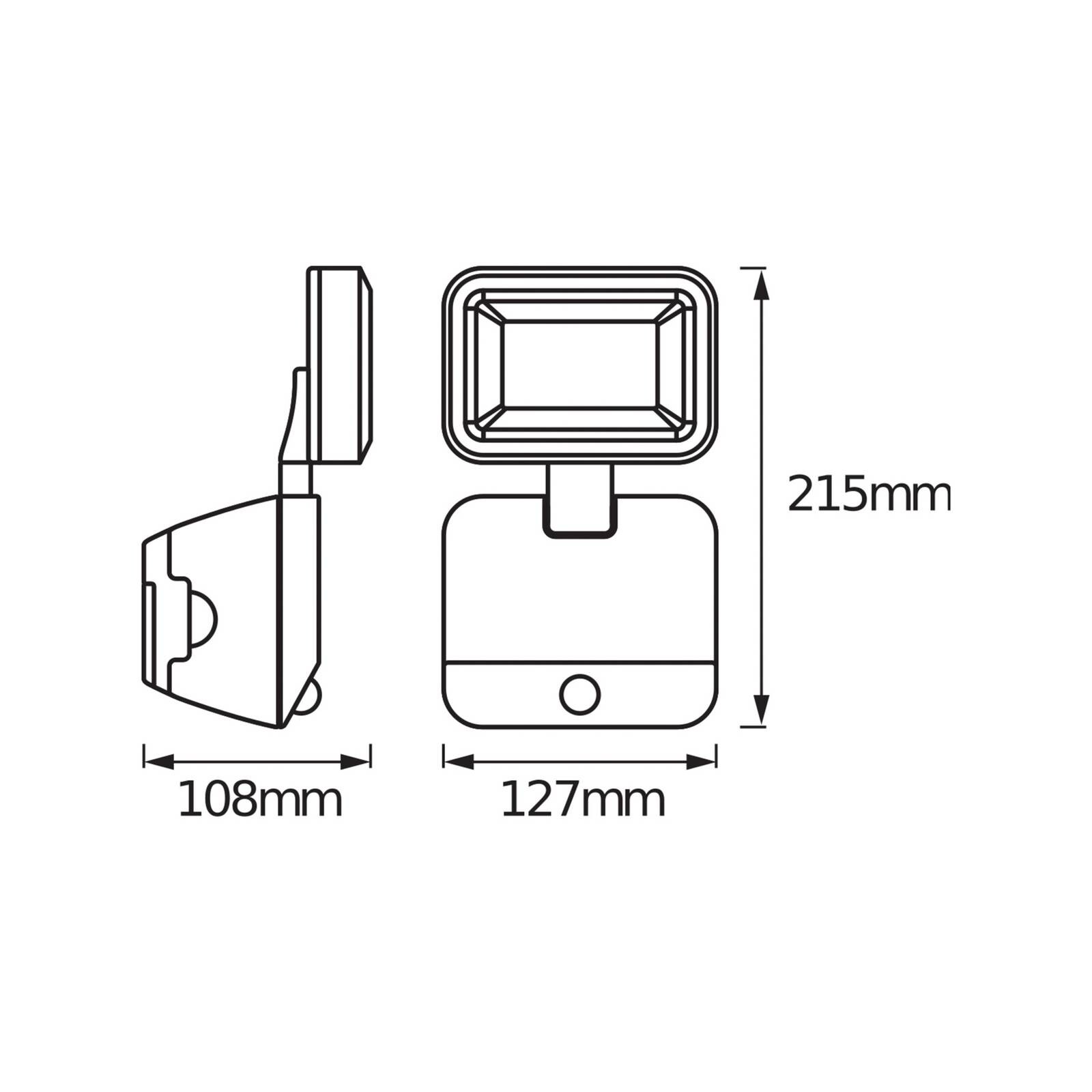 OSRAM LED reflektor vonkajší DOUBLE 1-pl. čierny senzor batéria