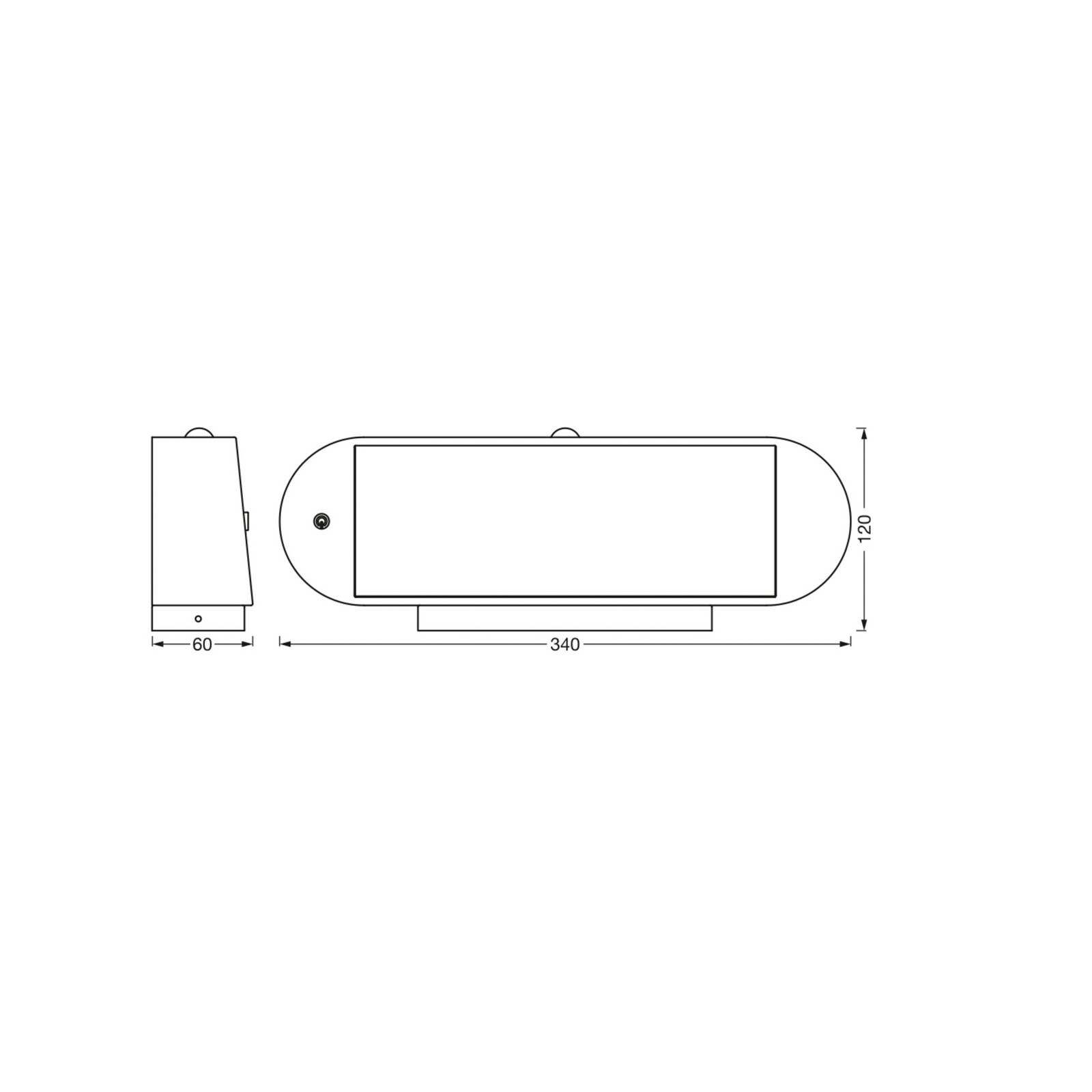 OSRAM LED senzorové nástenné svetlo ENDURA STYLE SOLAR OVAL 34 cm 840
