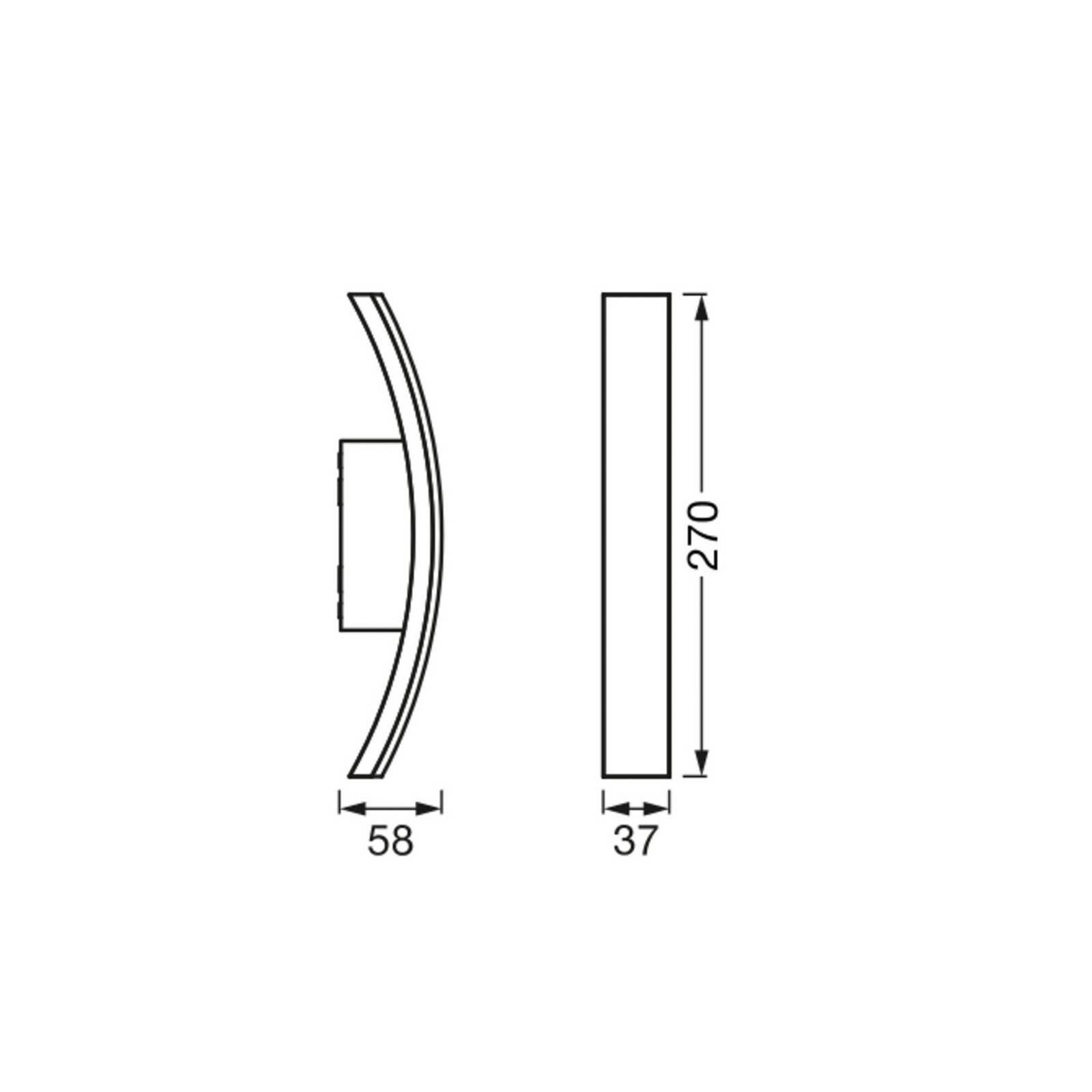 OSRAM LED vonkajšie nástenné svietidlo ENDURA STYLE BOW, tmavošedá, 27 cm