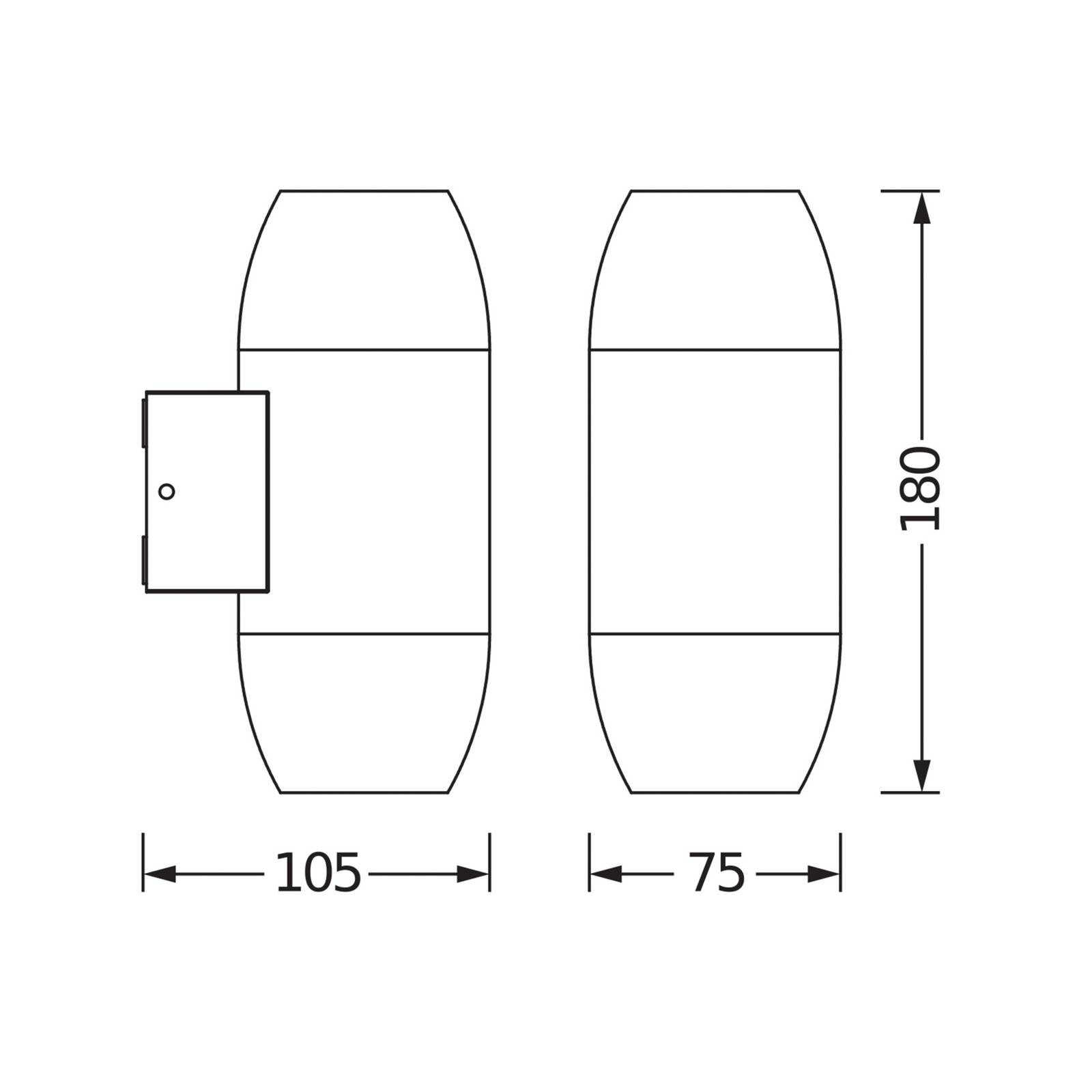 OSRAM Vonkajšie nástenné svietidlo ENDURA CLASSIC CANNON antracitová up/down
