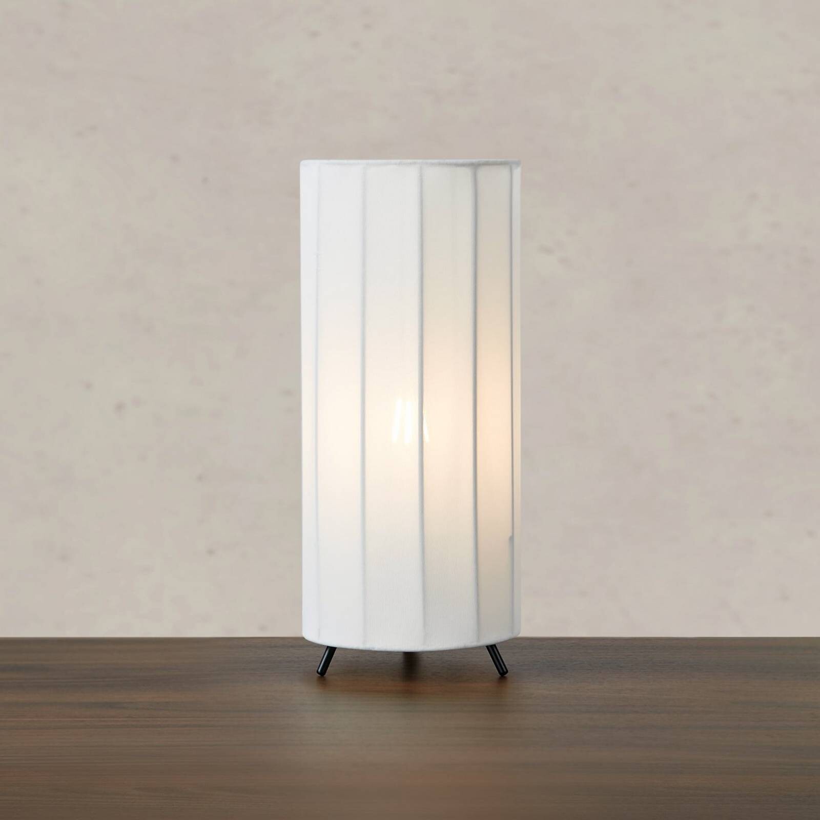 Stolová lampa Hikari, Ø 14 cm, biela/čierna, látka/kov