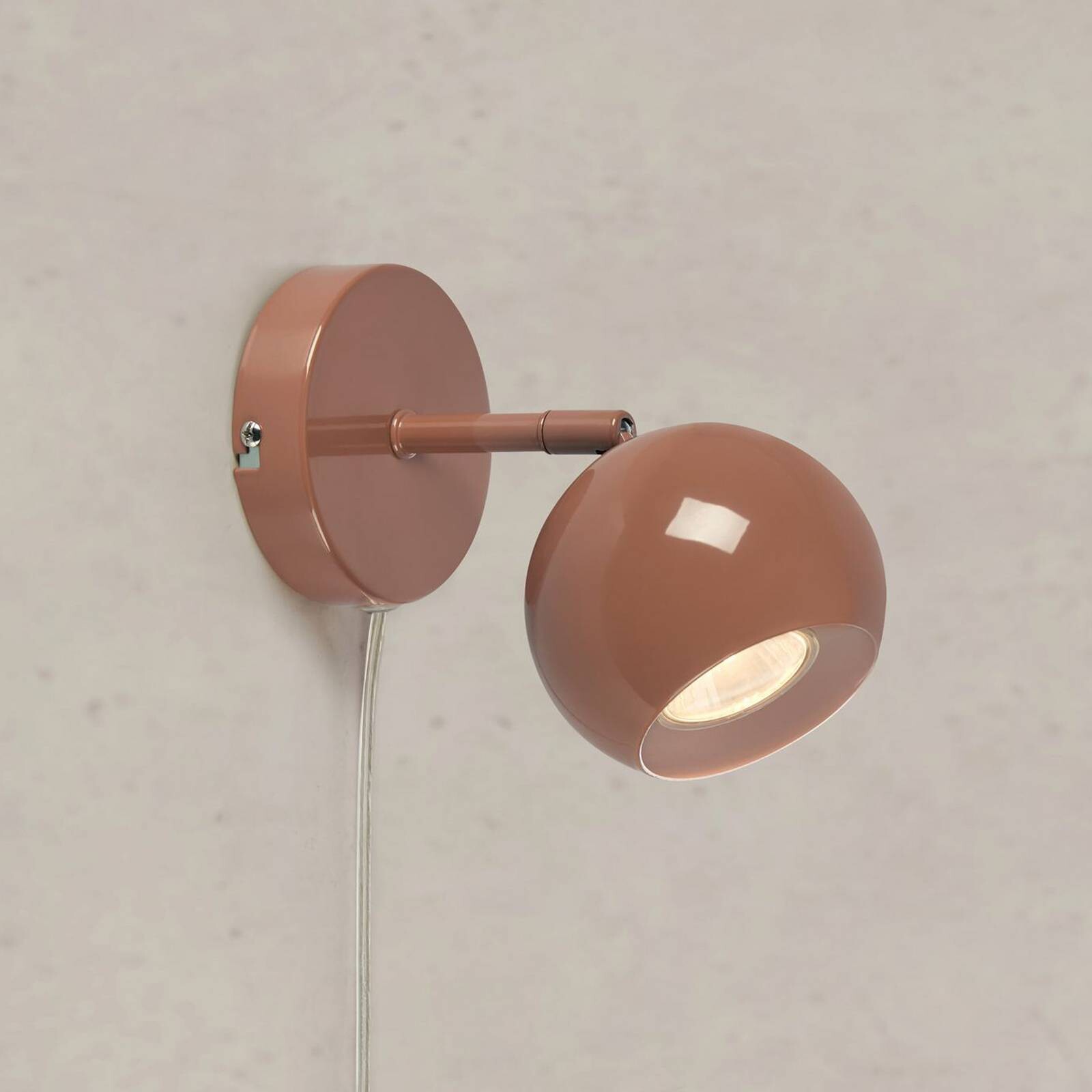 Nástenné svetlo Pop, hnedé, šírka 10 cm, kov