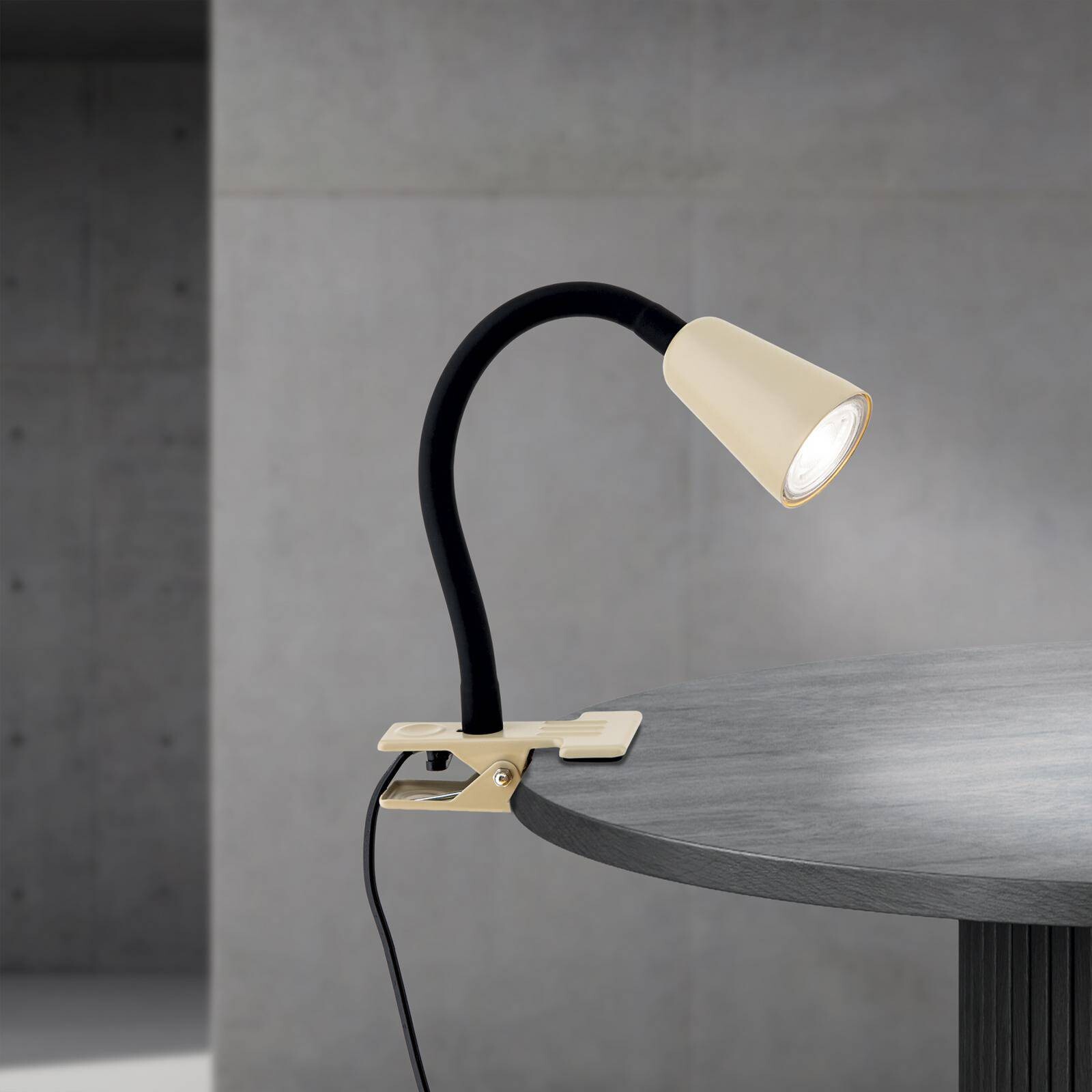 Svietidlo s upínacím mechanizmom Dotty, khaki, výška 33 cm, GU10