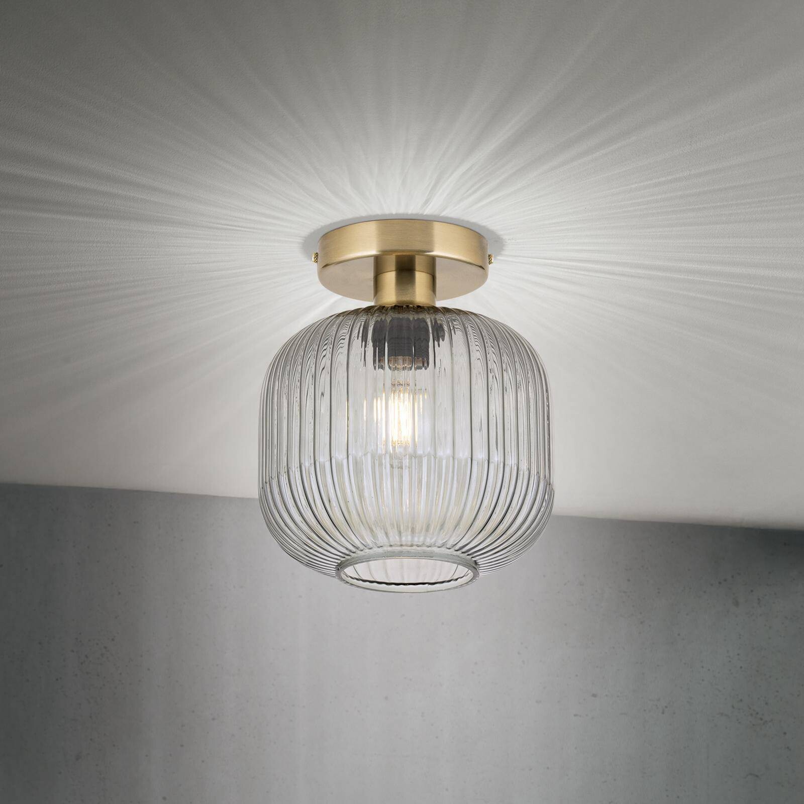 Stropné svietidlo Carneval, dymovo šedé, Ø 20 cm, sklo, E27