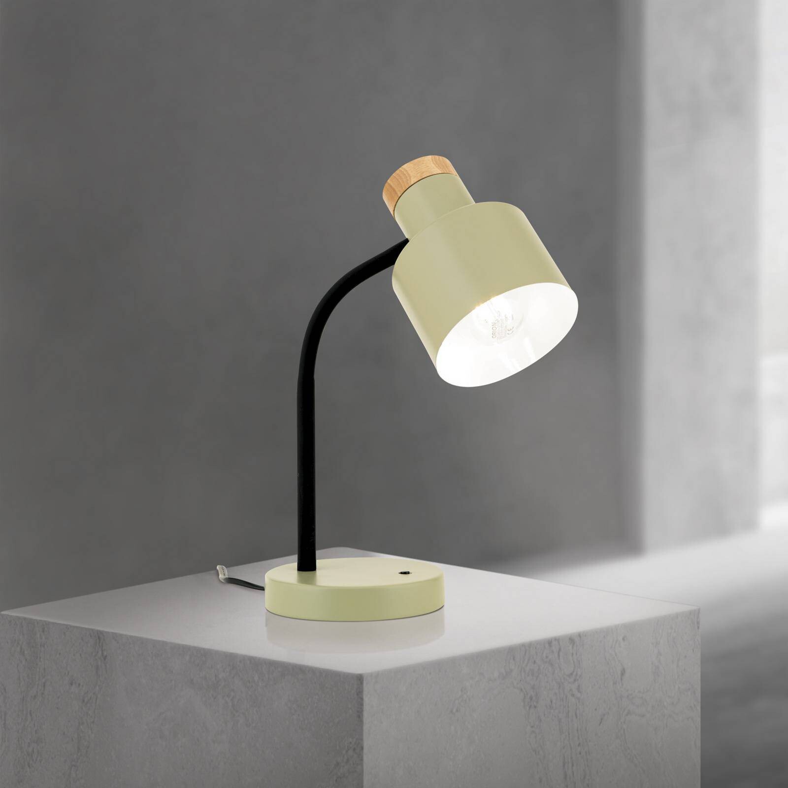 Stolová lampa Gili, svetlozelená, oceľ, výška 35 cm, E27