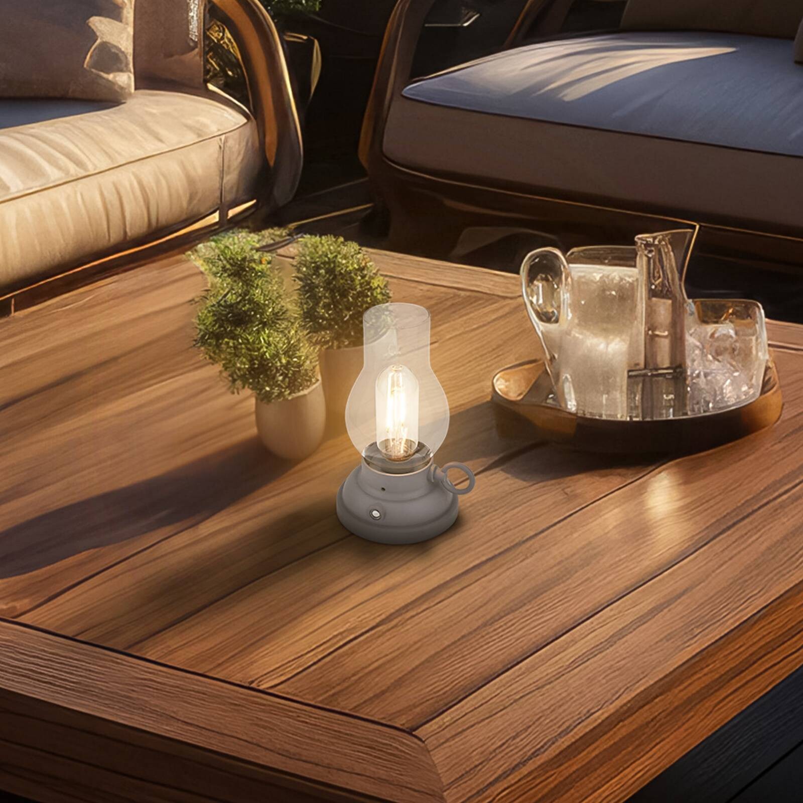 LED stolová lampa Brilo unplugged Kanea, antracitová, 18 cm