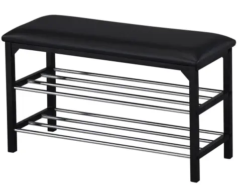 Lavica s priehradkami na topánky Clea, čierna%