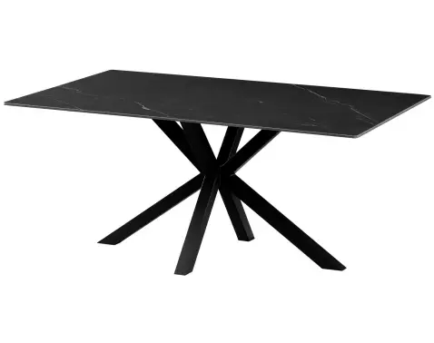 Obdĺžnikový jedálenský stôl Milo 160x90 cm, čierny mramor%