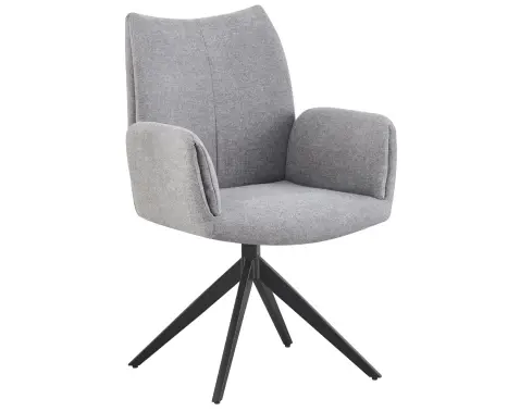 Otočná jedálenská stolička s podrúčkami Kassandra, holubia šedá tkanina%