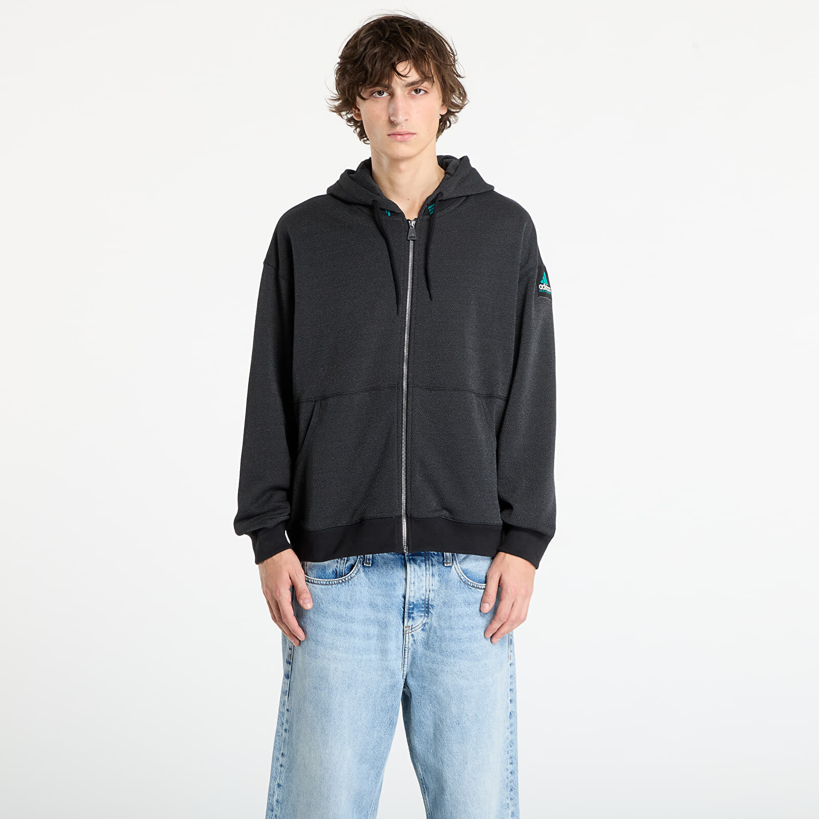 Mikina adidas Equipment Reflective Hoodie Full-Zip Black/ Black L