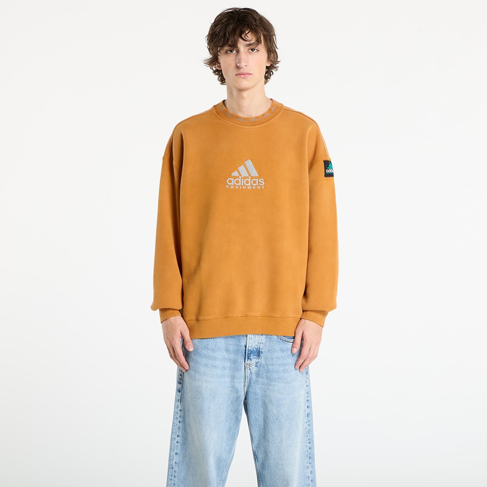 Mikina adidas Equipment Reflective Embroidery Crew Craft Ochre/ Lucid Pink L