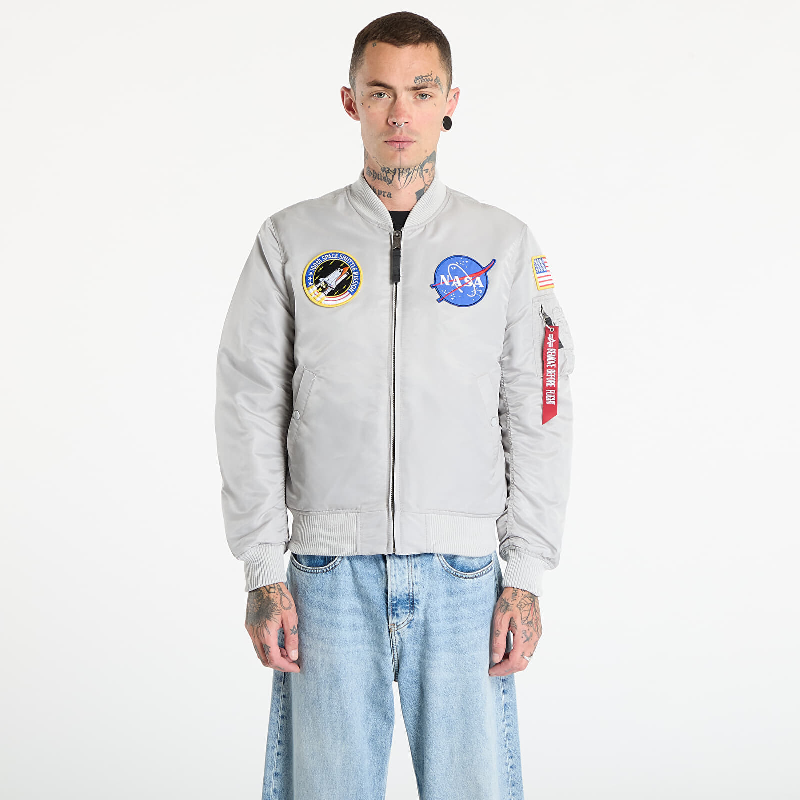 Bunda Alpha Industries MA-1 VF Vintage Fit NASA Pastel Grey L