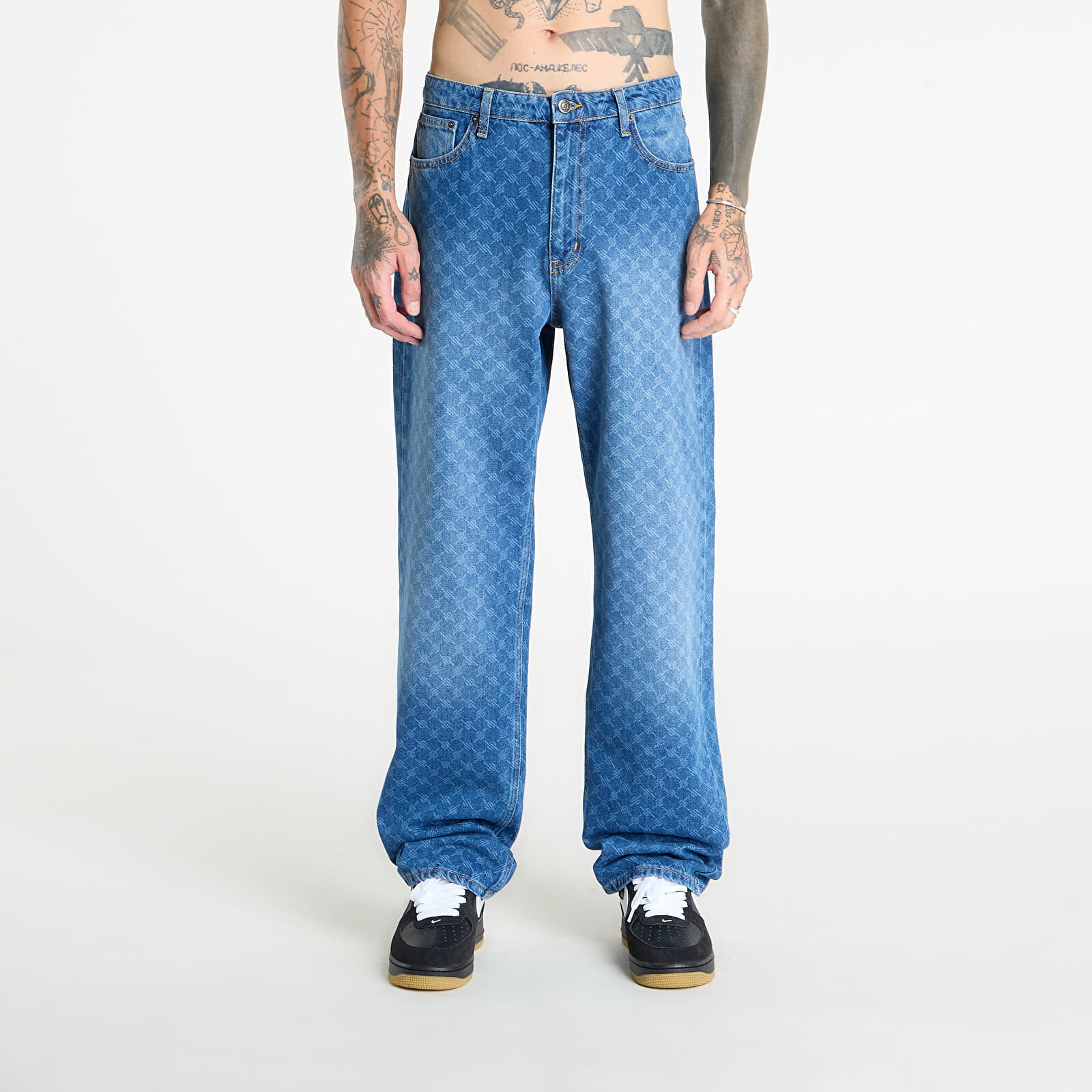 Kalhoty Daily Paper Amba Monogram Jeans New Mid Blue L