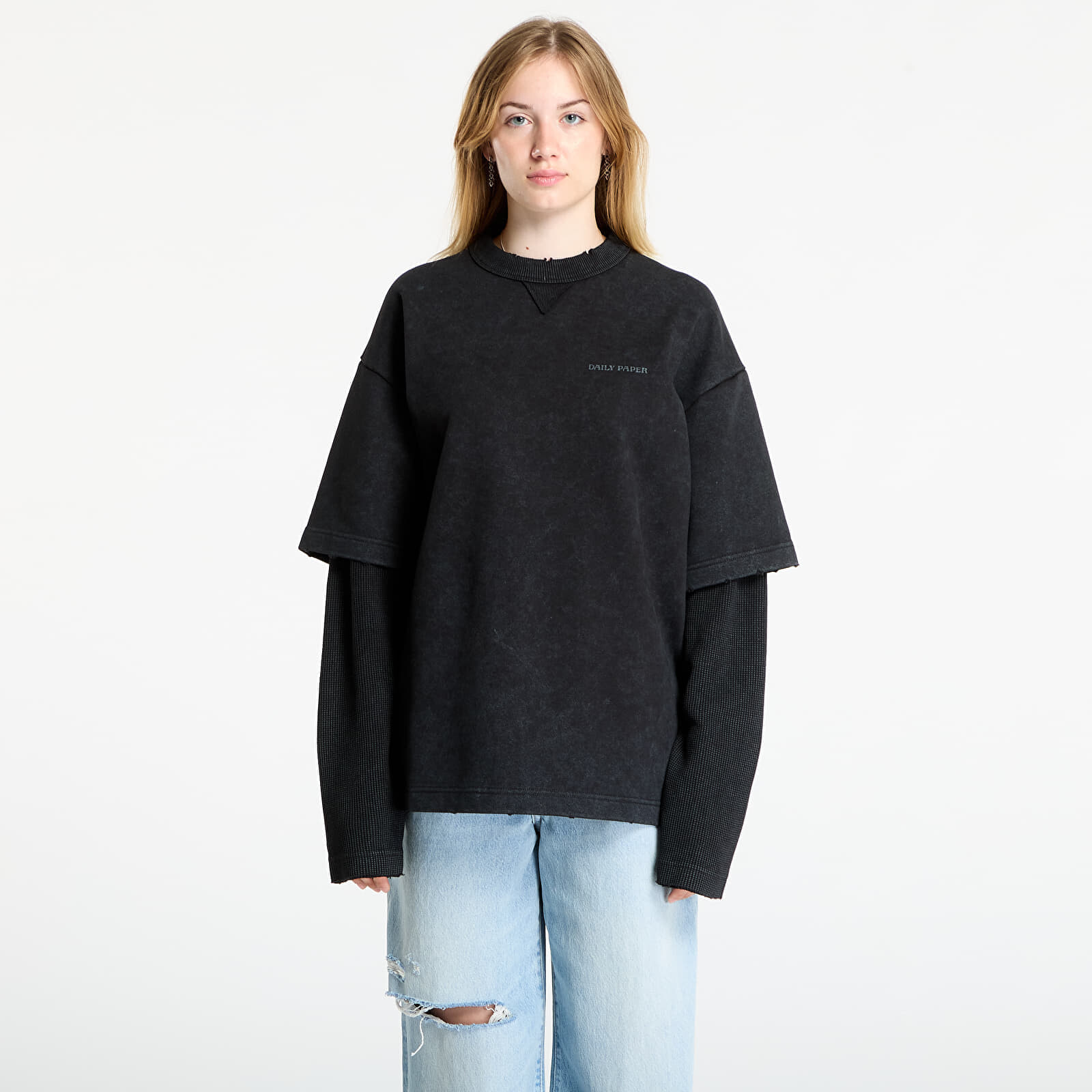 Tričko Daily Paper Layered Ls T-Shirt UNISEX Black L