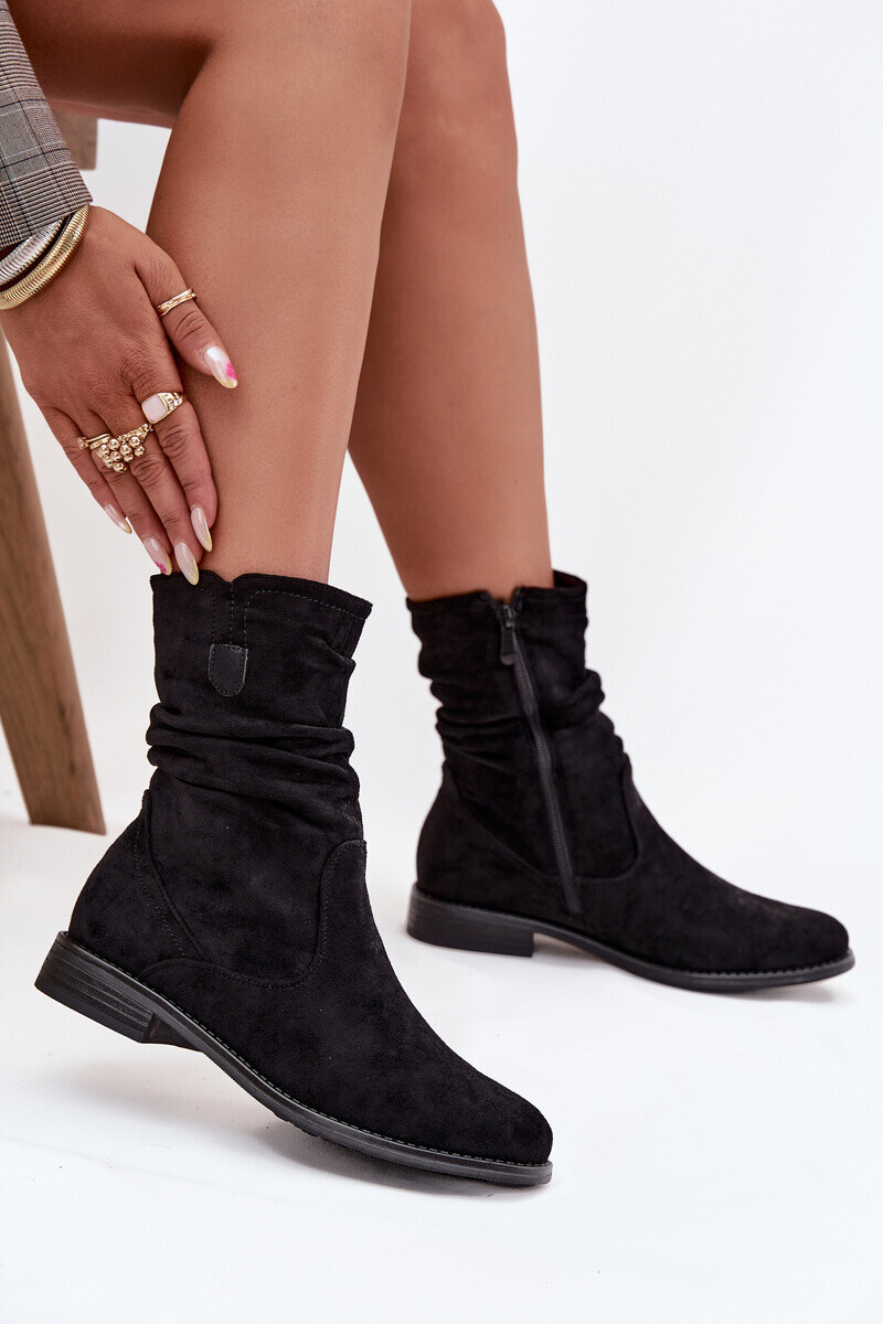 Boto Zateplené dámske členkové čižmy s preloženým horným dielom na nízkom podpätku Krisia