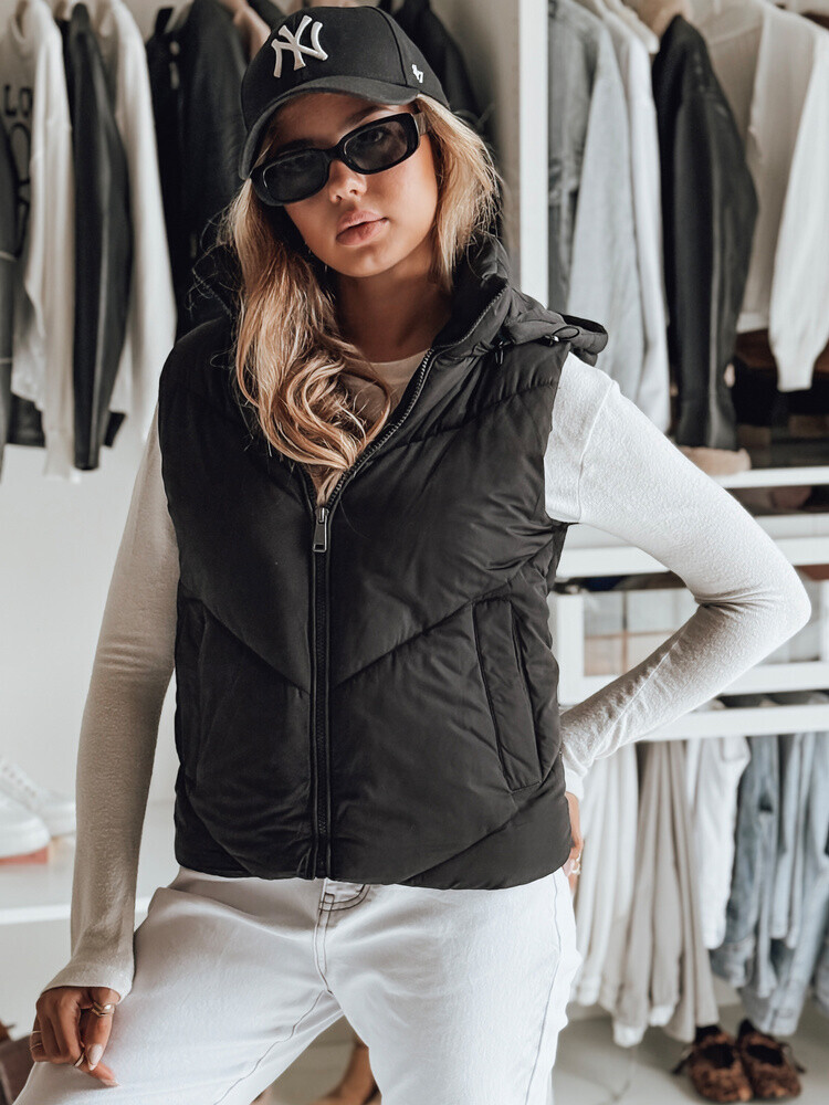 Kamizelka damska pikowana LIKEHUGS czarna Dstreet