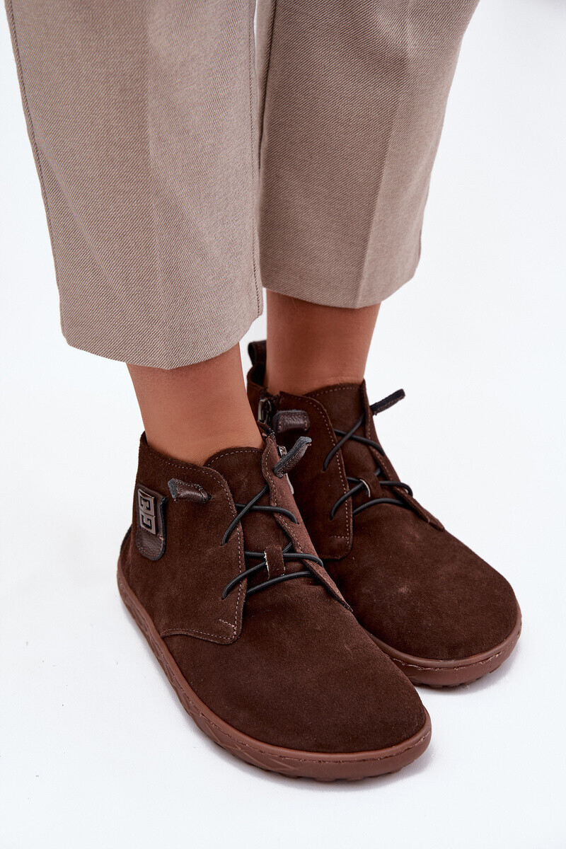 Semišové dámske mokasiny Barefoot s ozdobným detailom Zazoo