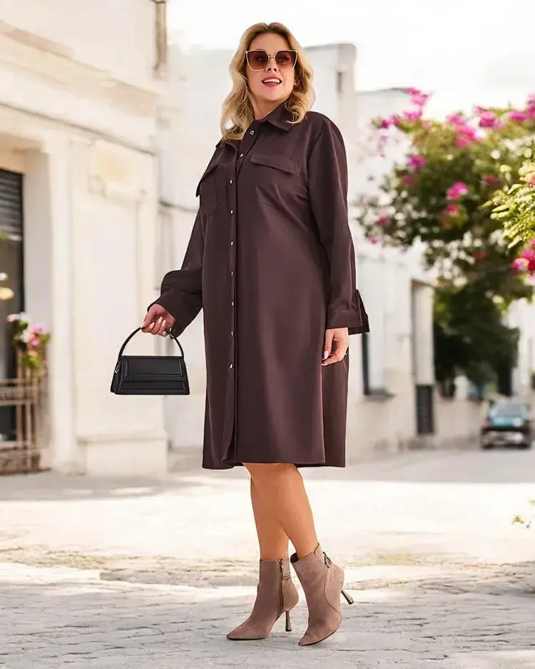 Resti Women's fabric dress with buttons PLUS SIZE