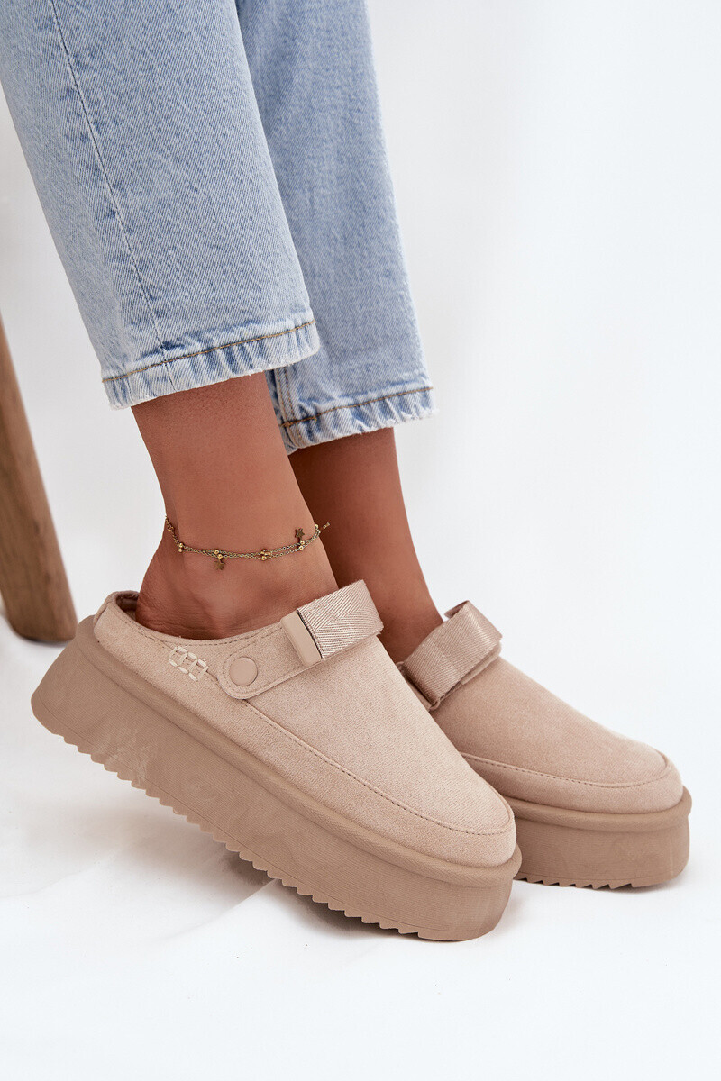 Boto Snehové Topánky S Dekoratívnym Vyšívaním Béžové Selithria