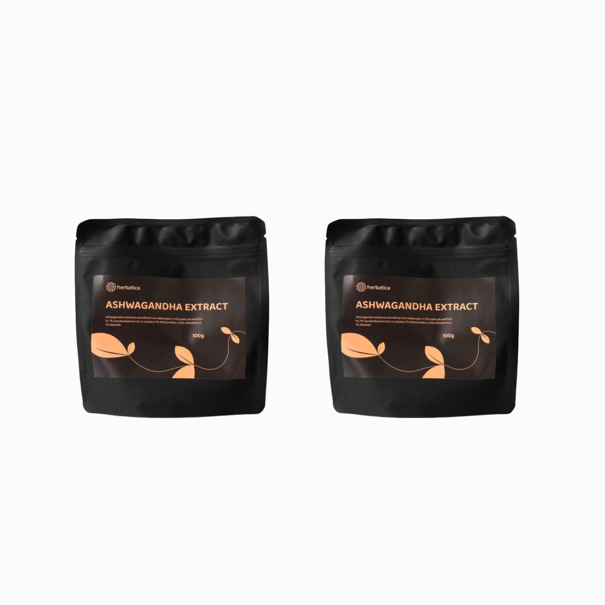 Zvýhodnený set: 2 x Ashwagandha prášok z koreňa, 7% extrakt - 100 g - Herbatica