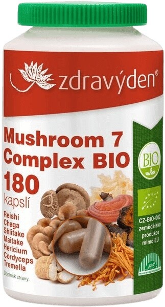 Zdravý den mushroom 7 complex bio 180 kapsúl