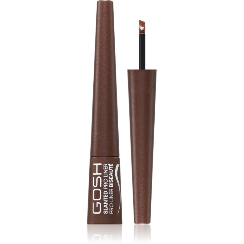 Gosh Slanted Pro Liner tekuté linky na oči odtieň 003 Matt Brown 2.5 ml