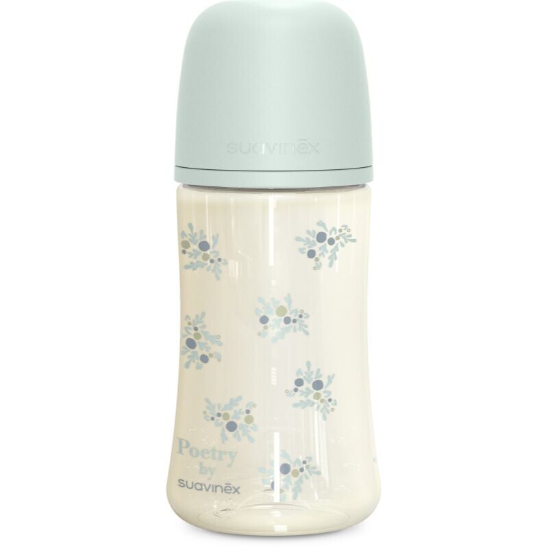 Suavinex Poetry XS Pro Physiological M dojčenská fľaša 3 m+ Medium Flow - Blue 270 ml