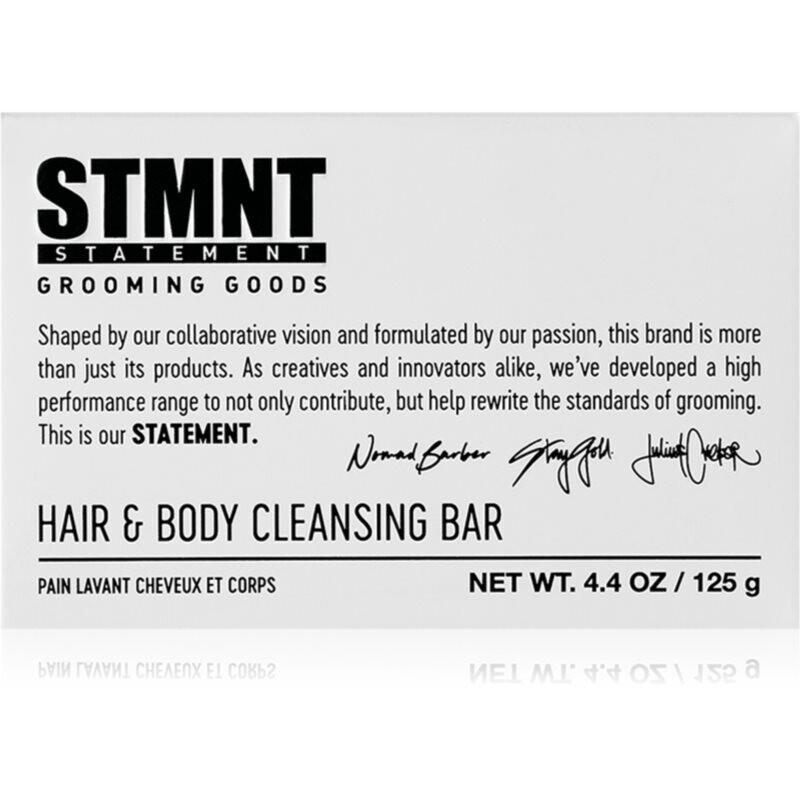 STMNT Care Hair & Body Cleansing Bar čistiace tuhé mydlo na vlasy, bradu a telo 125 g