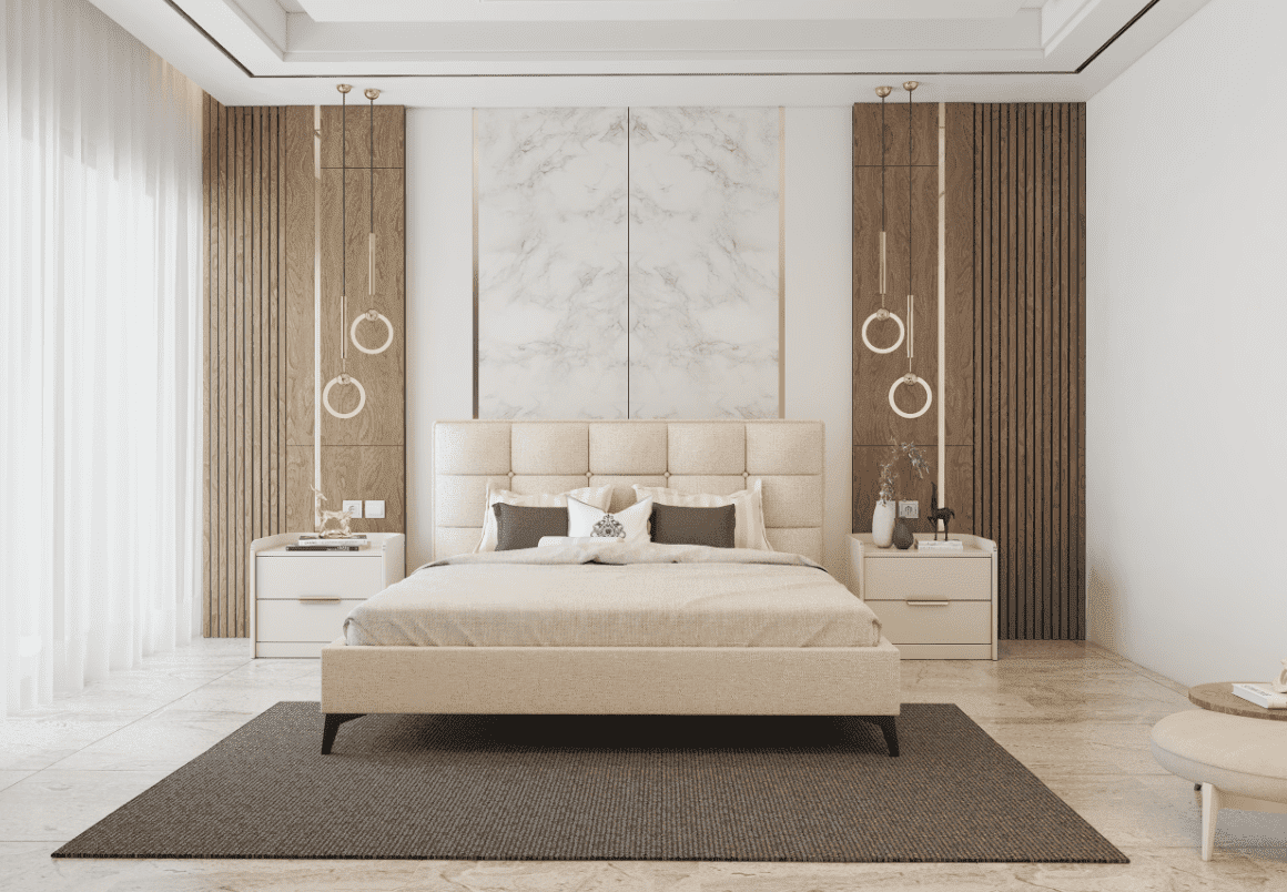 ArtIdz Luxusná manželská posteľ FIORE s roštom | béžová 160 x 200 cm