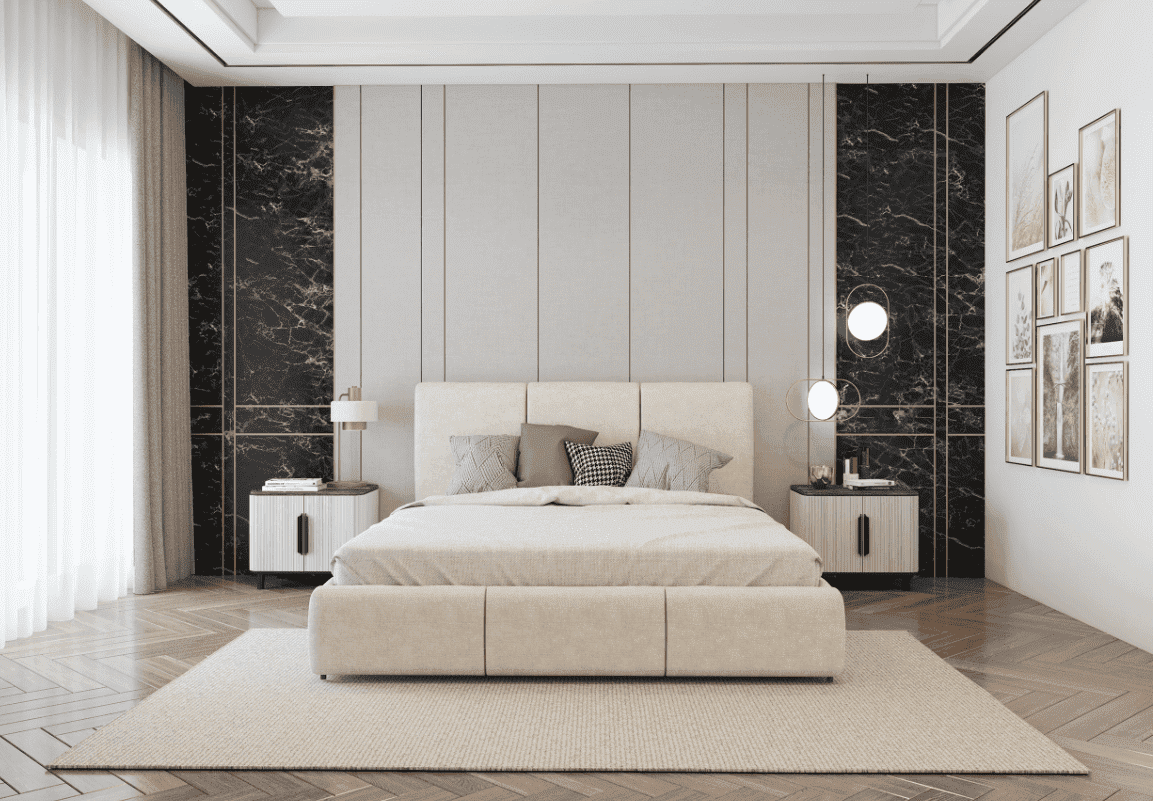 ArtIdz Luxusná manželská posteľ NARIA s roštom | béžová 160 x 200 cm