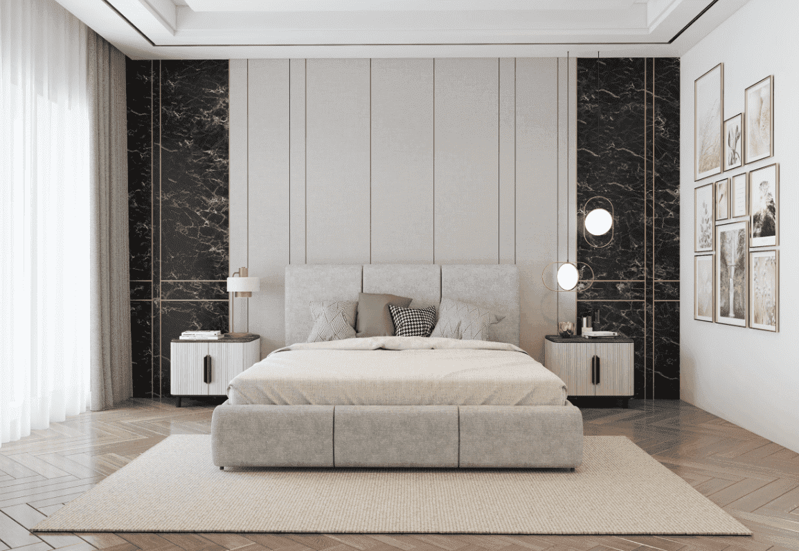 ArtIdz Luxusná manželská posteľ NARIA s roštom | sivá 160 x 200 cm