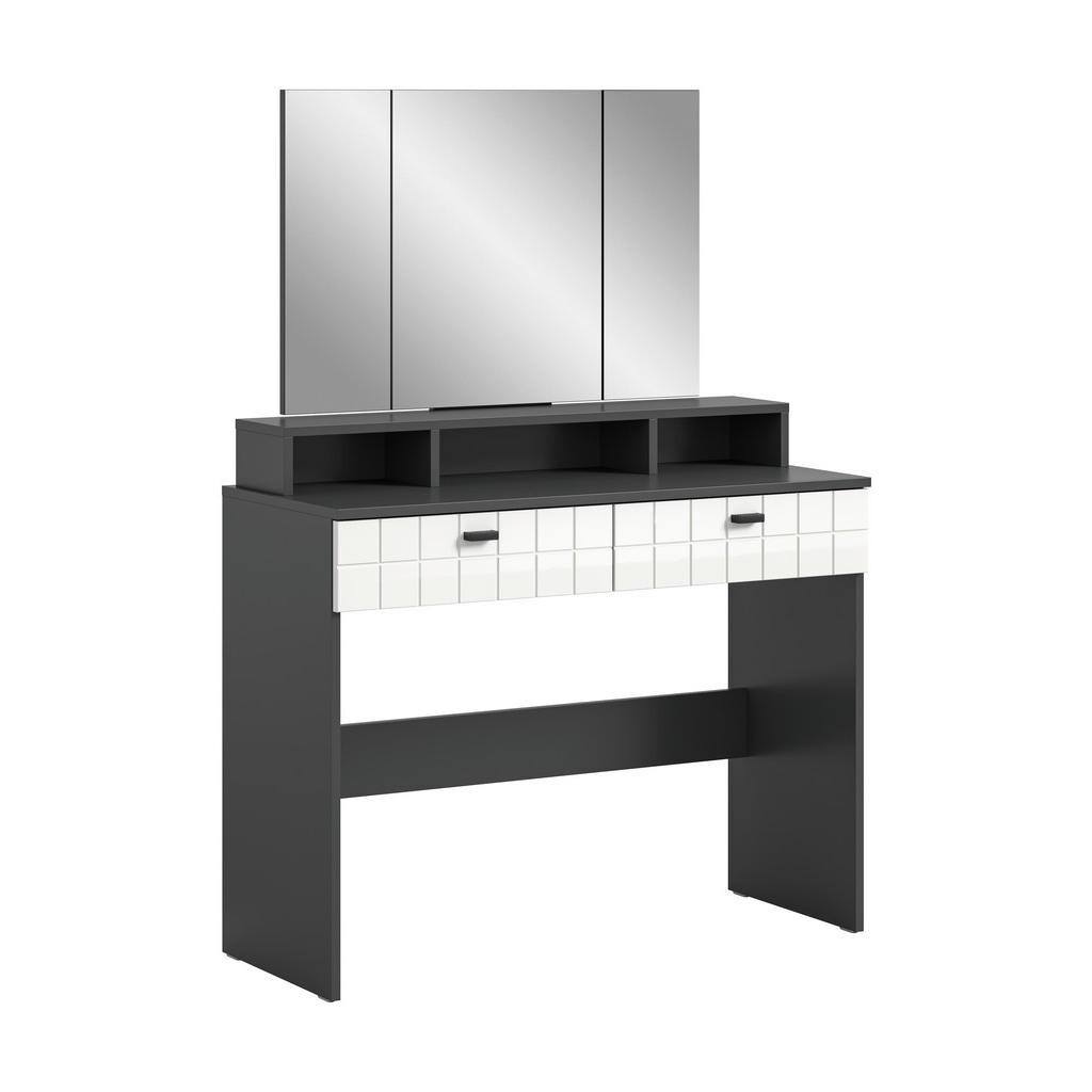 MID.YOU TOALETNÝ STOLÍK, antracitová, strieborná, biela s vysokým leskom, 100/142/42 cm