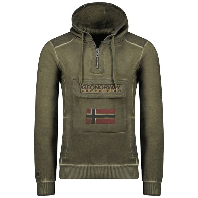 Geografické Nórsko Gymclass EO Tiedye Badge M Mikina WU8270H-GNO-KAKI 2XL