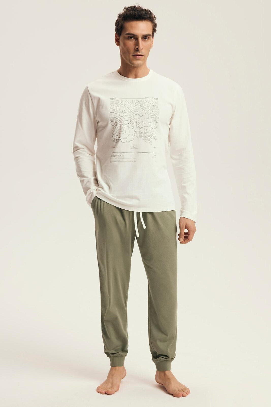 Pyžamo Henderson 43464 Miestna dĺžka/r M-3XL krém M