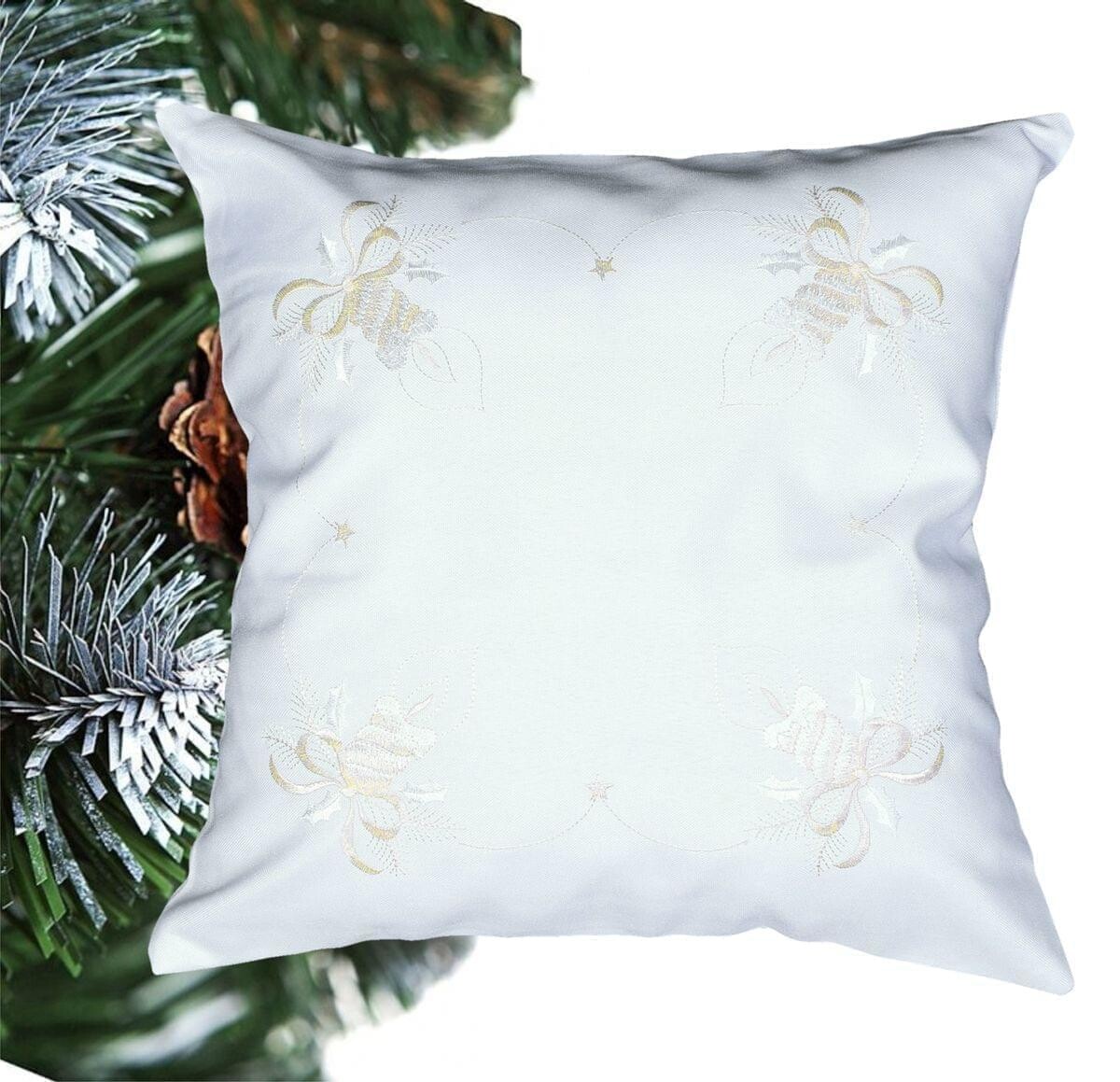 Povlečenie na vankúš, Vianoční sviečky, biely , 40 x 40 cm