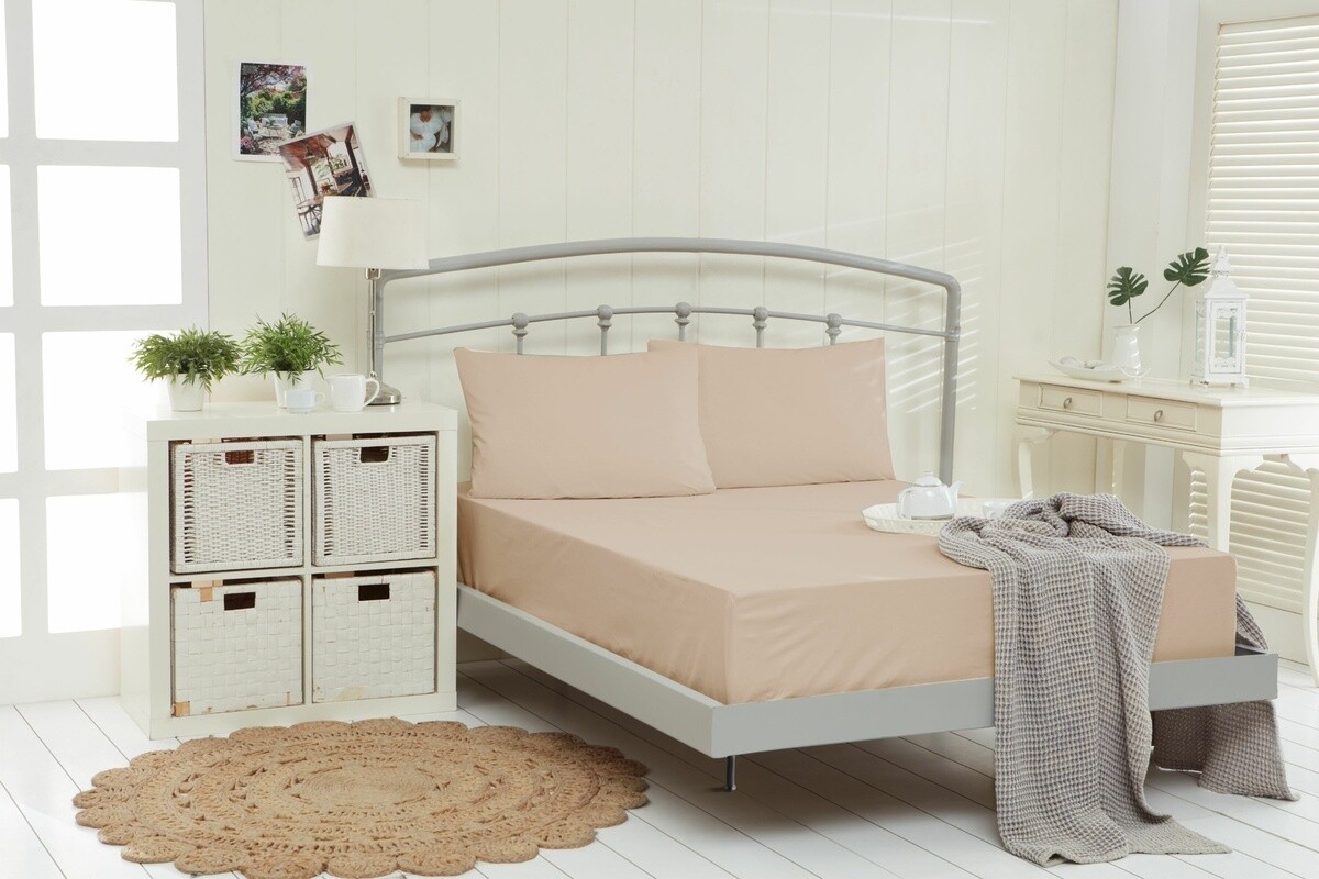 Prestieradlo, Jersey s elastanom as napínacou gumou, capuccino 90 x 200 cm