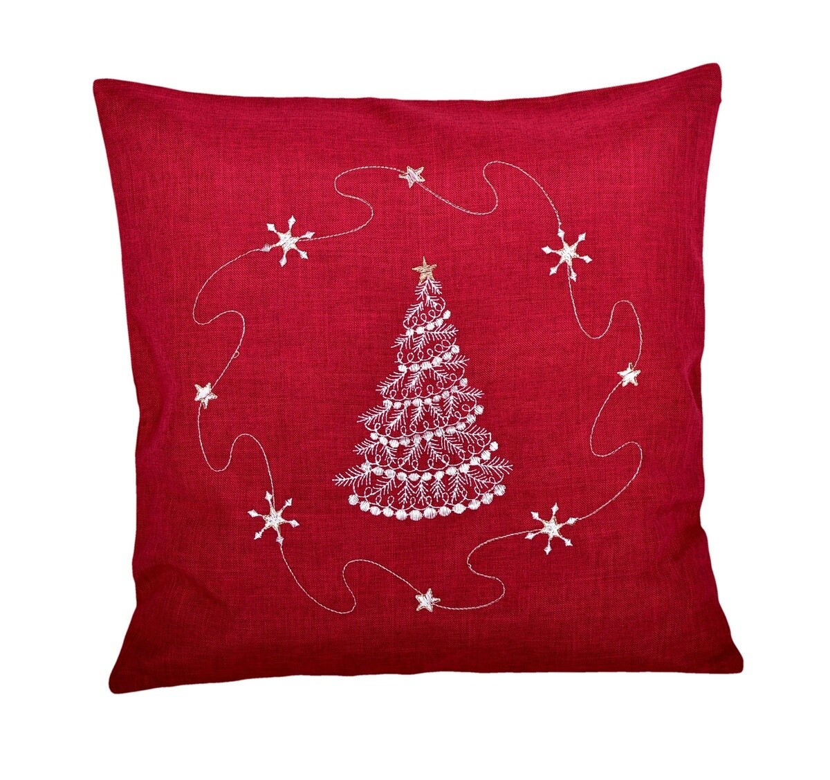 Návlek na vankúš, Bielo zlatý stromček, 40 x 40 cm