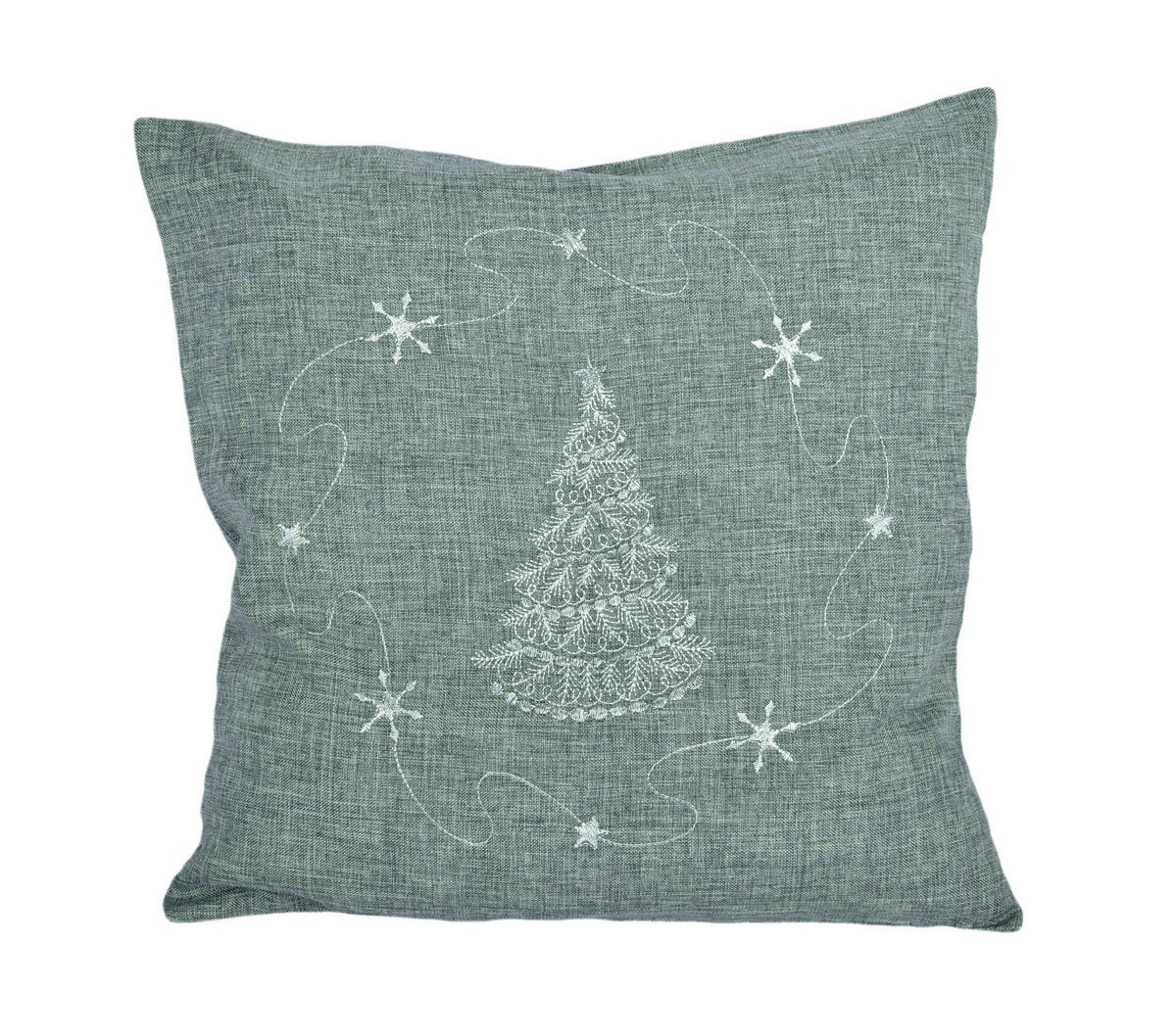 Návlek na vankúš, Bielostrieborný stromček, sivý, 40 x 40 cm