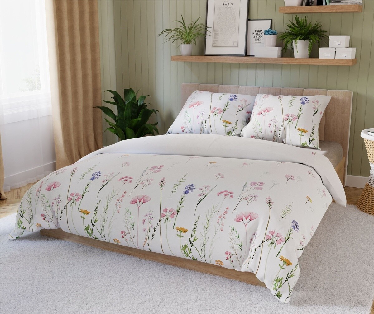 Obliečky bavlnený satén, Zalura, 1 ks 140 x 200/ 1 ks 70 x 90 cm