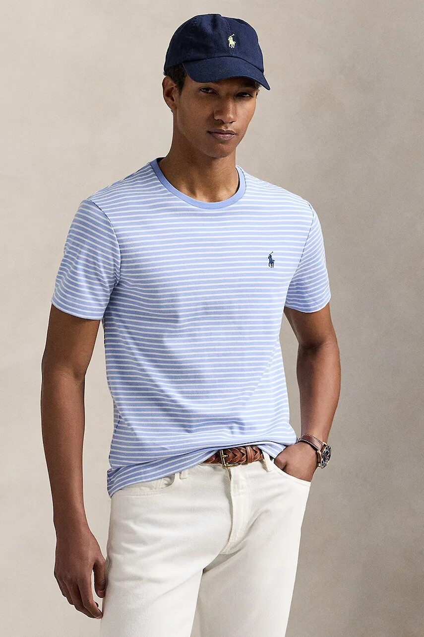 Bavlnené tričko Polo Ralph Lauren pánske, vzorovaná, 710961128