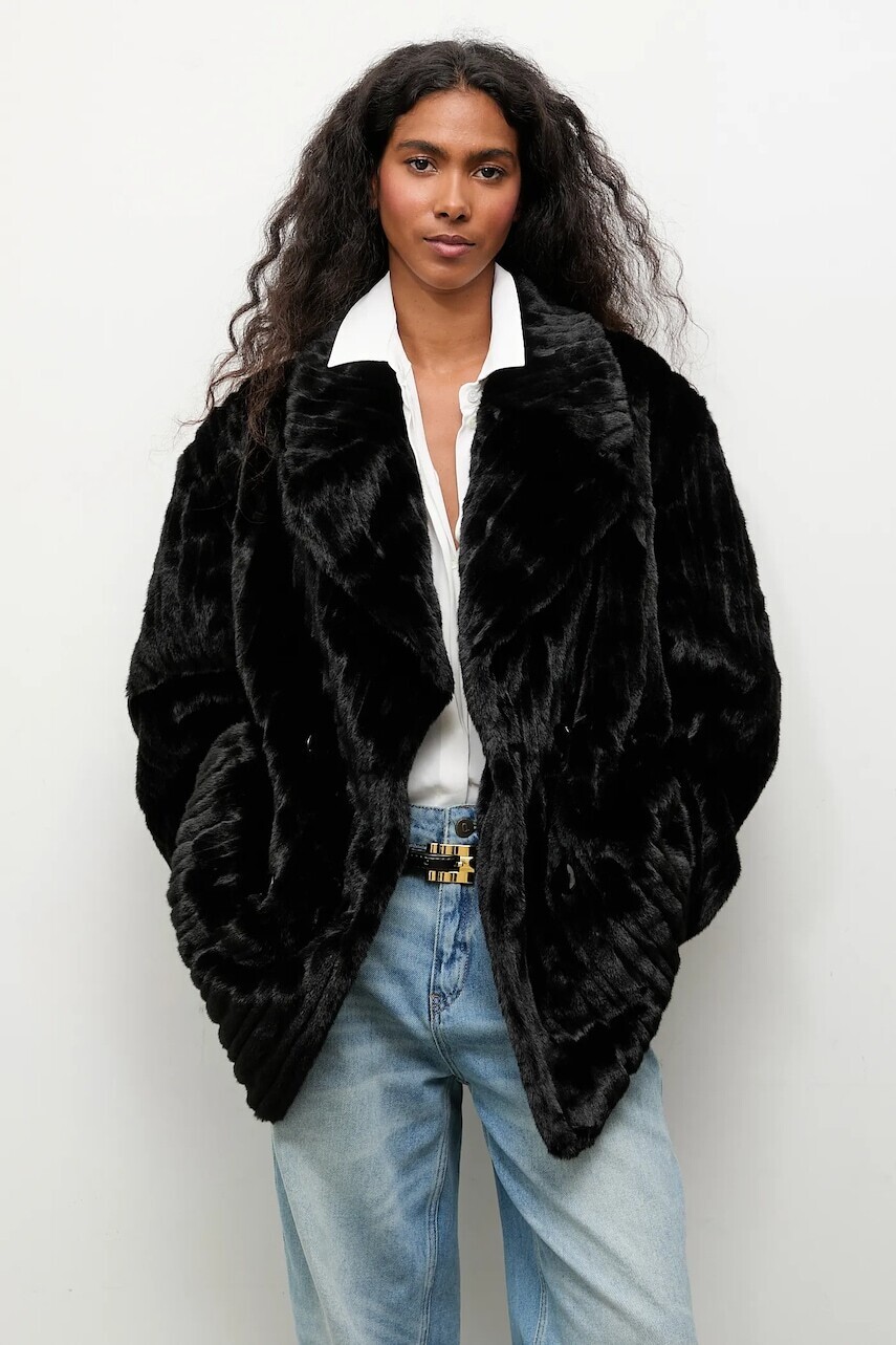 Kabát Answear.LAB čierna farba