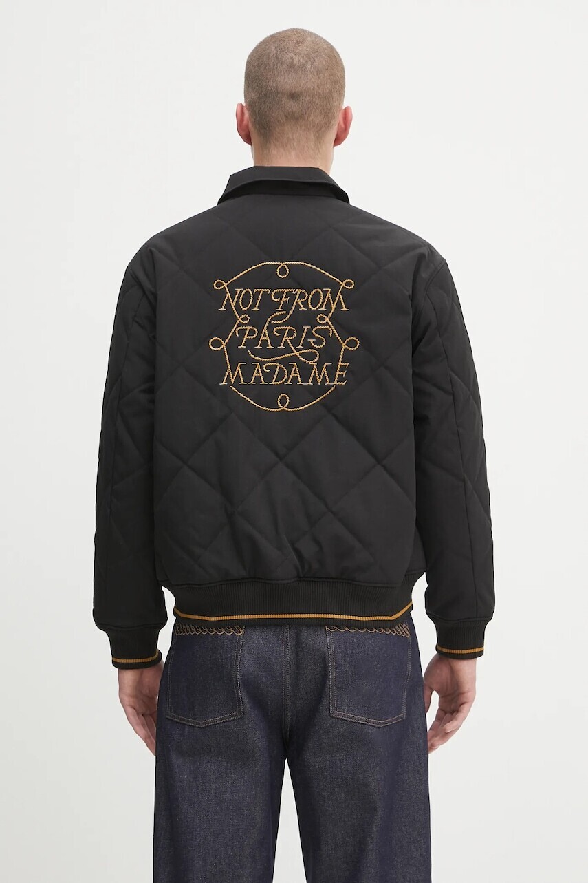 Bunda Drôle de Monsieur La Veste Slogan Tresses čierna farba, zimná, H.JT236.PL163