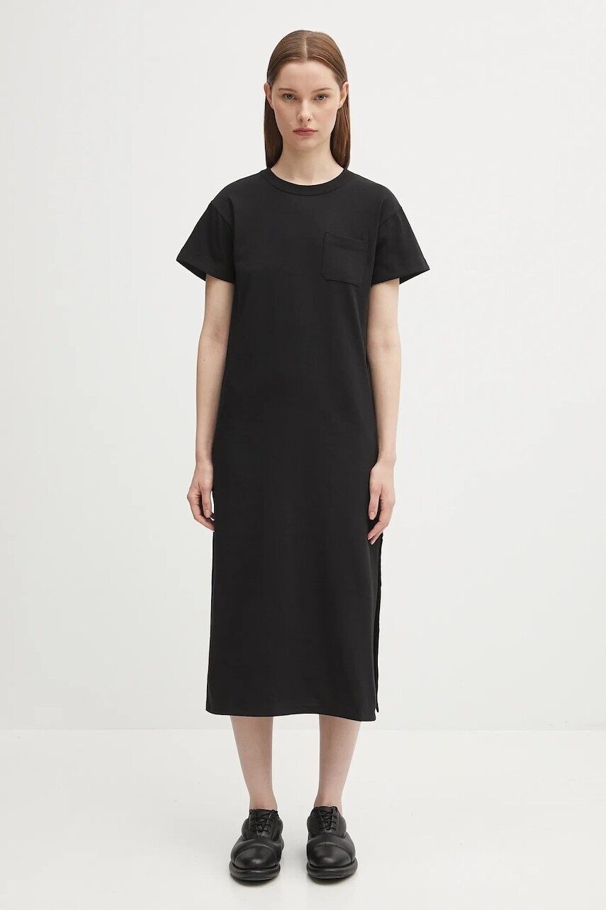 Bavlnené šaty Fiorucci Cash and Carry Print Maxi čierna farba, midi, rovný strih, W02FPDTS108CJ01BK04